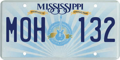 MS license plate MOH132