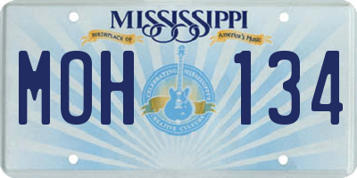 MS license plate MOH134