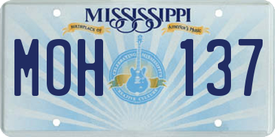 MS license plate MOH137