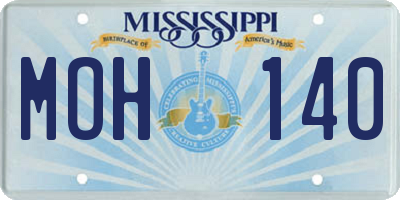 MS license plate MOH140