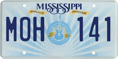 MS license plate MOH141
