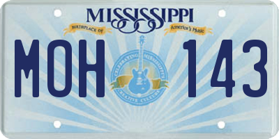 MS license plate MOH143