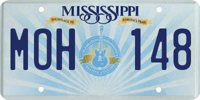 MS license plate MOH148