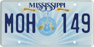MS license plate MOH149