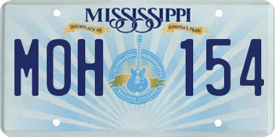 MS license plate MOH154