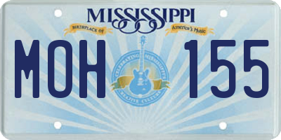 MS license plate MOH155