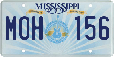 MS license plate MOH156