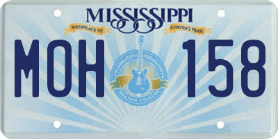 MS license plate MOH158