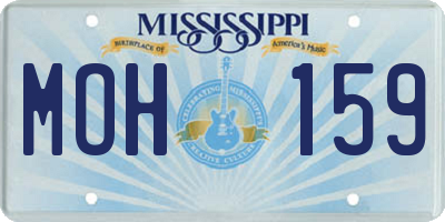 MS license plate MOH159