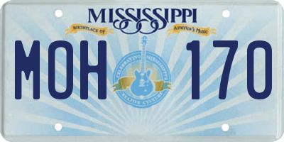 MS license plate MOH170