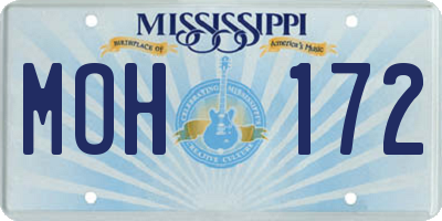 MS license plate MOH172