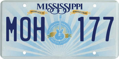 MS license plate MOH177