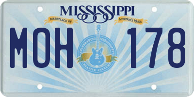 MS license plate MOH178