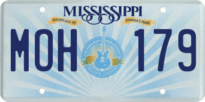 MS license plate MOH179