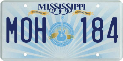 MS license plate MOH184