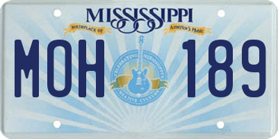 MS license plate MOH189