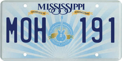 MS license plate MOH191