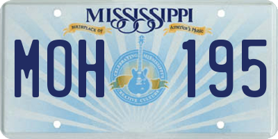 MS license plate MOH195