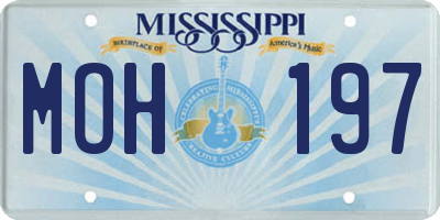 MS license plate MOH197