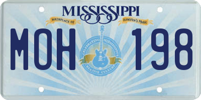 MS license plate MOH198