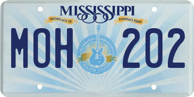 MS license plate MOH202