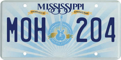 MS license plate MOH204