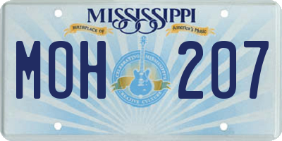 MS license plate MOH207