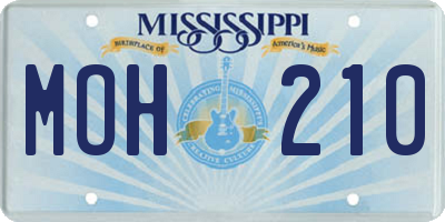 MS license plate MOH210