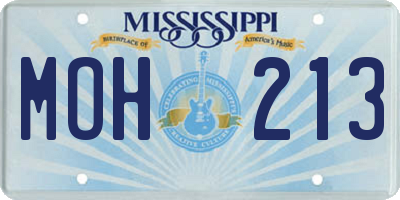 MS license plate MOH213