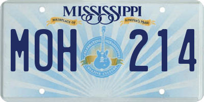 MS license plate MOH214