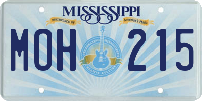 MS license plate MOH215