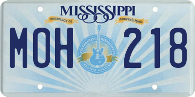 MS license plate MOH218