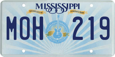 MS license plate MOH219