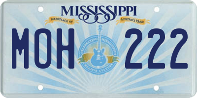 MS license plate MOH222