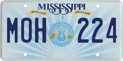 MS license plate MOH224
