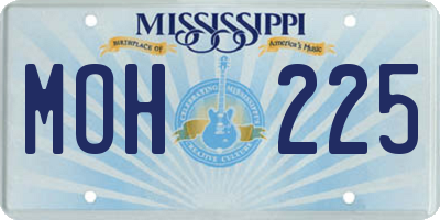 MS license plate MOH225