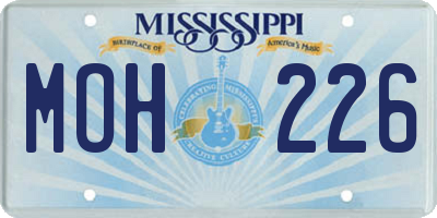 MS license plate MOH226