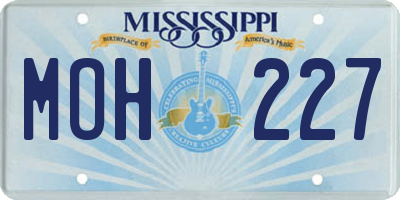 MS license plate MOH227