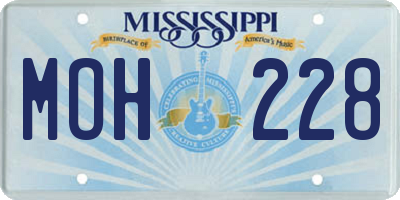 MS license plate MOH228