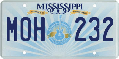 MS license plate MOH232