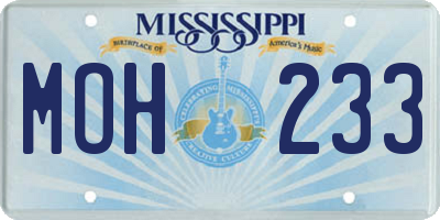 MS license plate MOH233