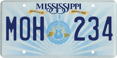 MS license plate MOH234