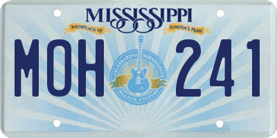 MS license plate MOH241