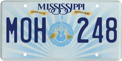 MS license plate MOH248