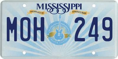 MS license plate MOH249