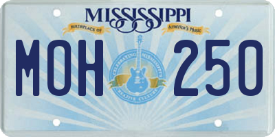 MS license plate MOH250
