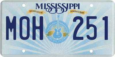 MS license plate MOH251