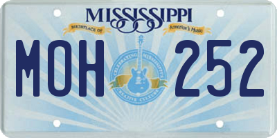 MS license plate MOH252