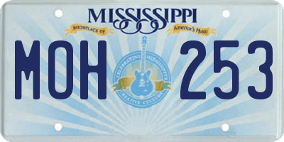 MS license plate MOH253
