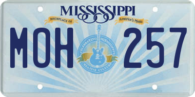 MS license plate MOH257